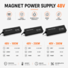 Alimentation rail magnétique 48V disponible en 100W 200W 300W avec sortie DC 48V