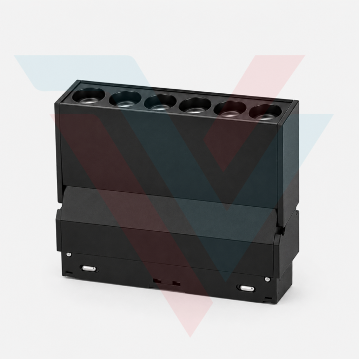 Spot LED linéaire multipoint noir pour rail magnétique
