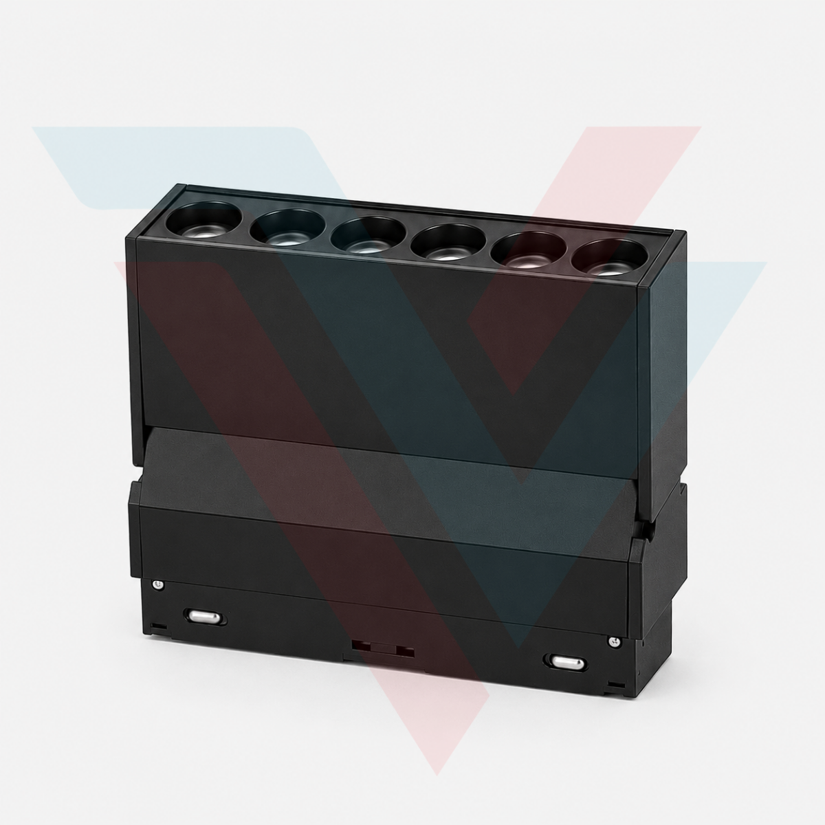 Spot LED linéaire multipoint noir pour rail magnétique