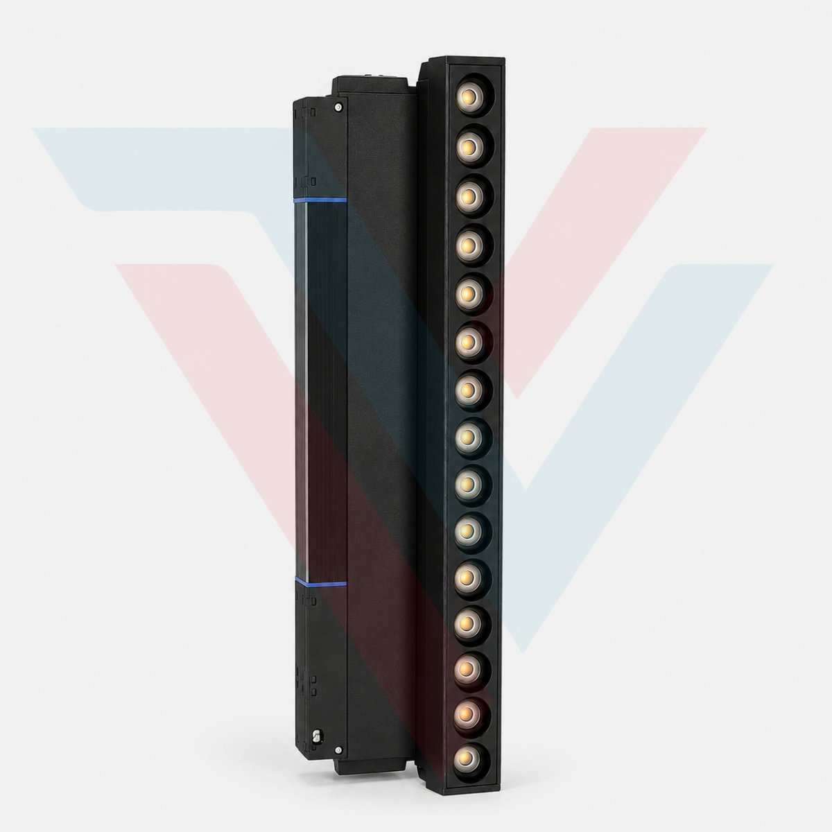 Module spot LED rail magnétique noir avec plusieurs lentilles