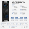 Alimentation LED 60W 100W 150W 200W avec sortie 12V 24V 48V