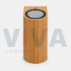Applique murale extérieure cylindrique effet bois haut et bas