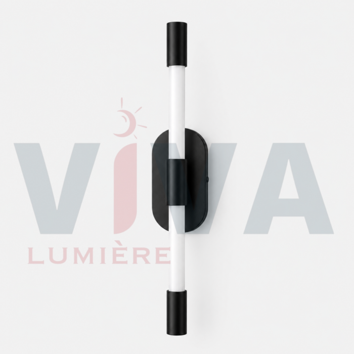Applique murale LED tube verticale noire