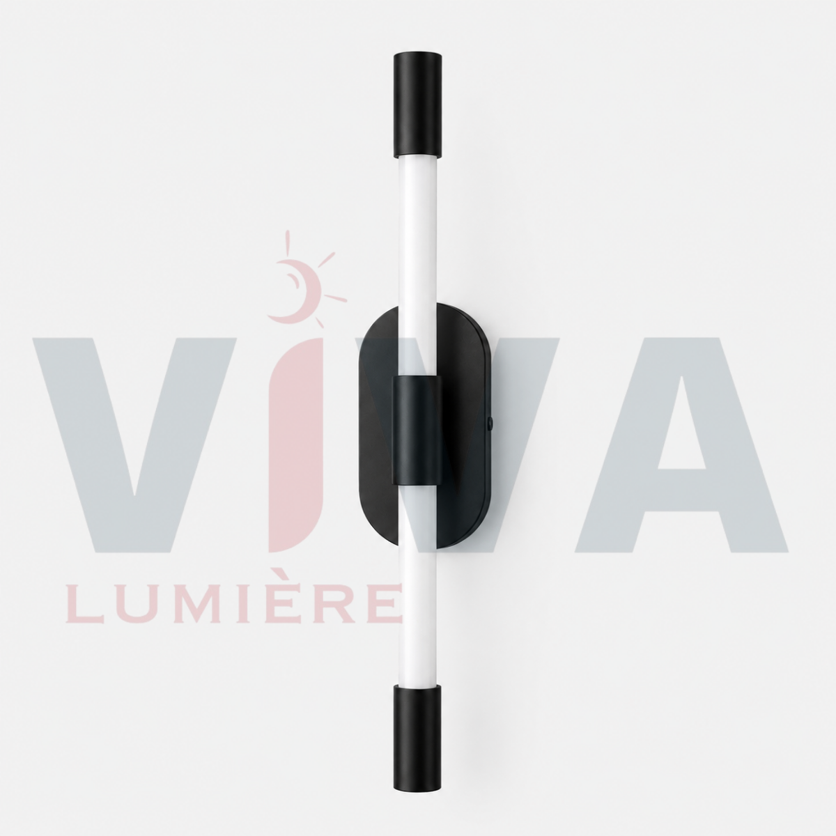 Applique murale LED tube verticale noire