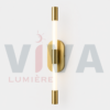 Applique murale LED tube verticale dorée