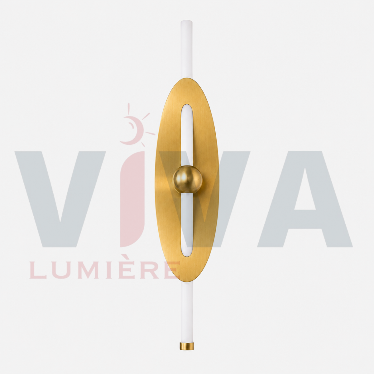 Applique murale ovale dorée LED vue produit
