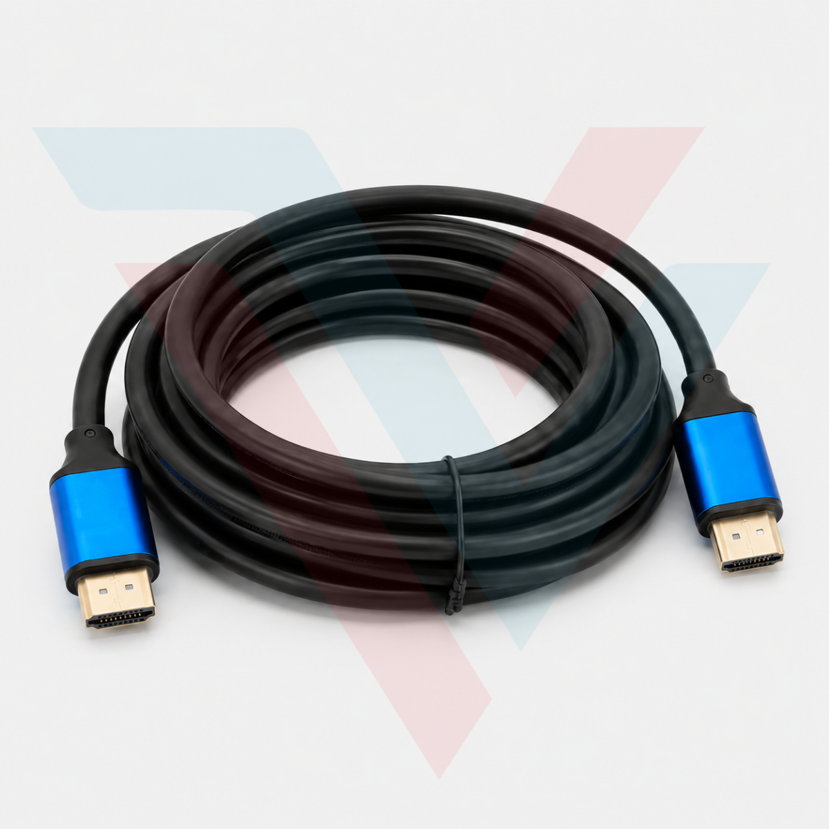 Câble HDMI 2.0 haute vitesse noir avec connecteurs bleus