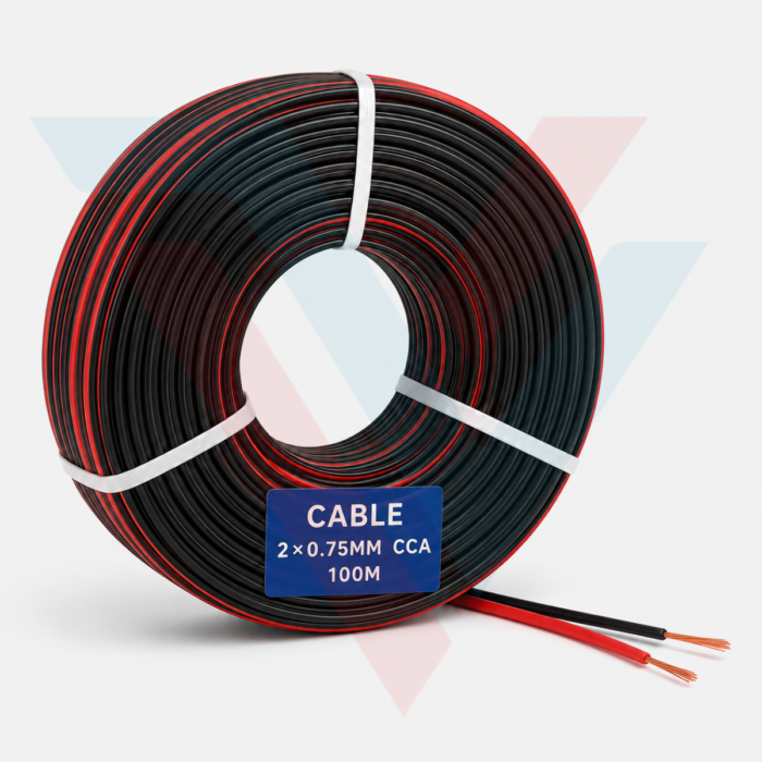 Câble BAF haut-parleur rouge noir 2x0.75mm² 100m