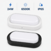 Hublot LED ovale 20W 24W 6500K IP65 noir et blanc