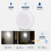 Hublot LED rond 24W 6500K IP65 avec informations produit