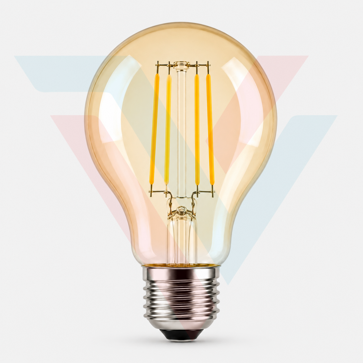 Ampoule LED A60 filament E27 avec verre ambré et lumière chaude
