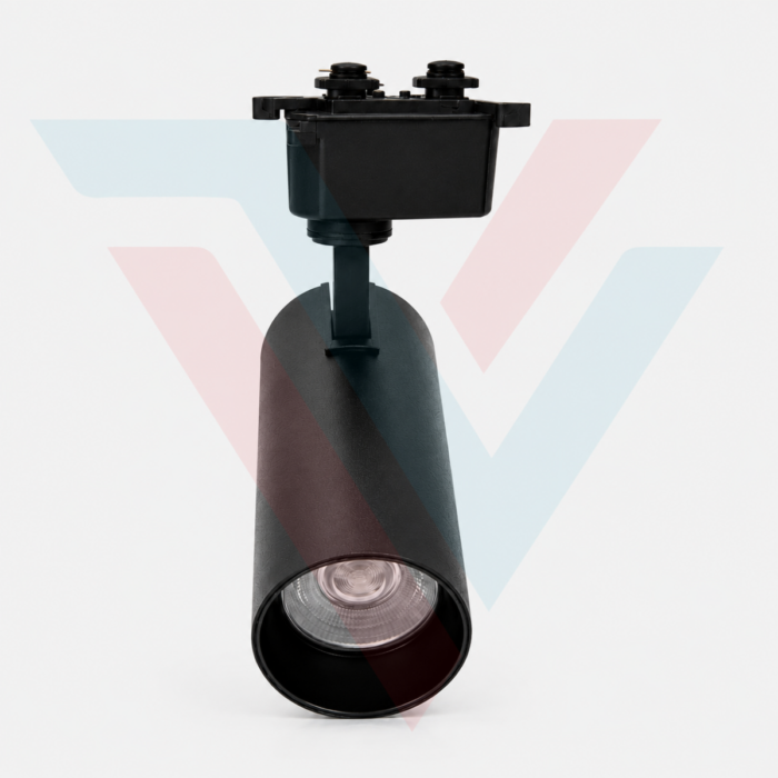 Spot LED sur rail orientable noir pour éclairage intérieur