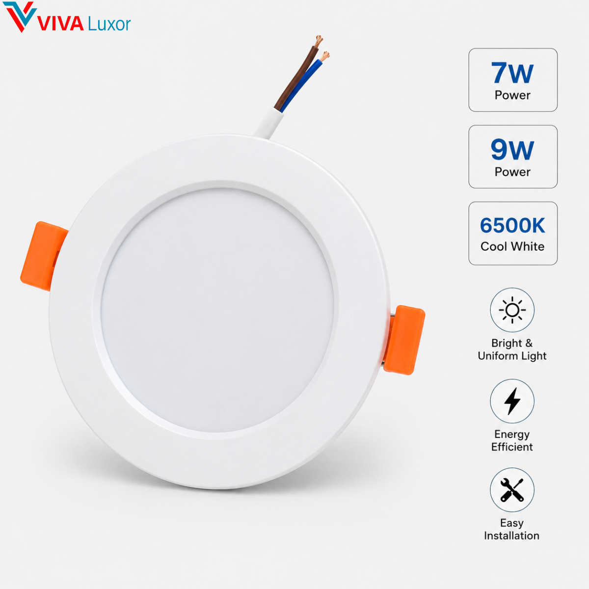 Spot LED encastrable rond 7W 9W 6500K blanc froid