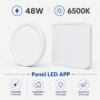 Panel LED apparent 48W 6500K rond et carré avec éclairage uniforme