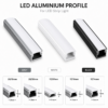 Profilé aluminium LED gris blanc et noir avec dimensions 20/15 20/20 17/07 17/10 et 17/14mm