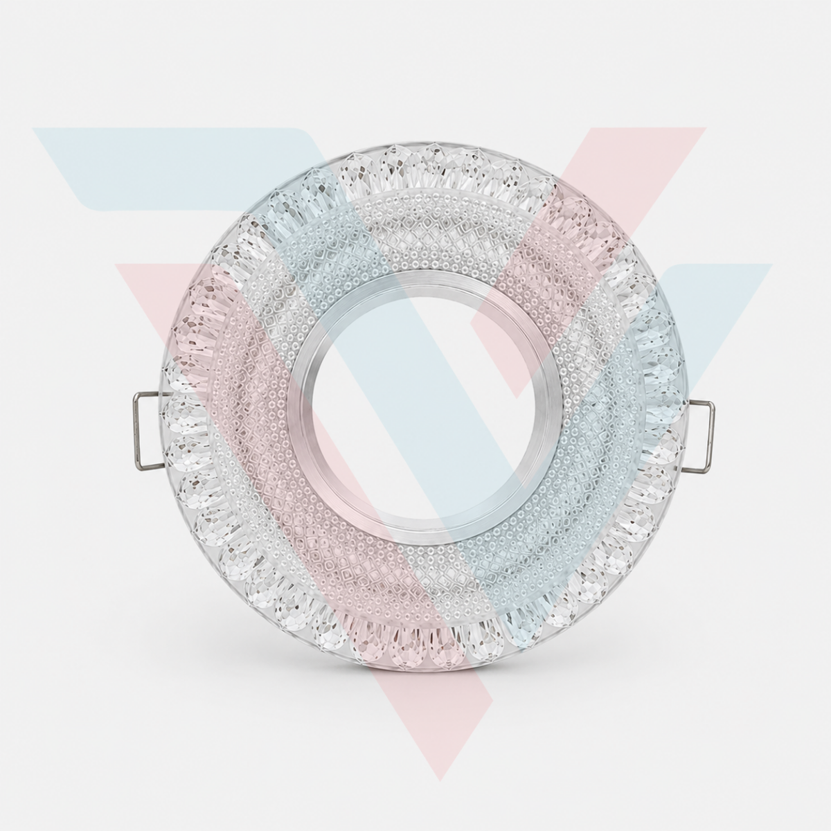 Spot encastrable crystal rond transparent avec clips de fixation