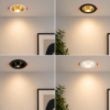 Spots encastrables décoratifs installés au plafond avec lumière chaude