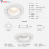 Support spot MR16 GU10 rond blanc avec dimensions Ø85 mm découpe Ø75 mm hauteur 30 mm