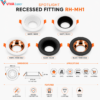 Support spot encastrable RH-MH1 MR16 avec dimensions Ø90 mm découpe Ø75 mm hauteur 20 mm