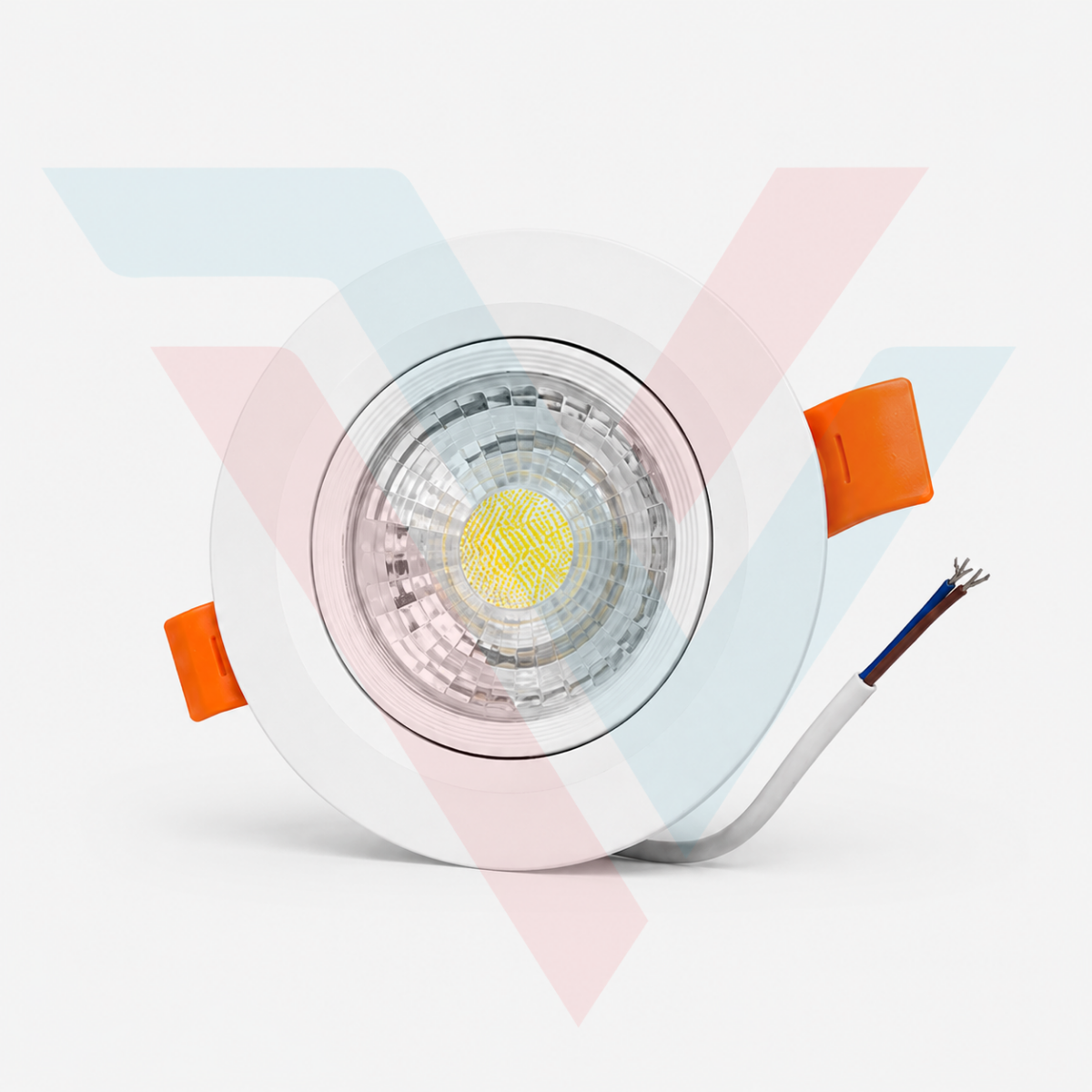 Spot LED encastrable 8W rond blanc avec câble intégré
