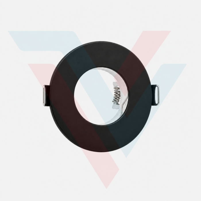 Support spot encastrable rond noir compatible MR16 GU10