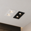 Support spot encastrable carré 2 trous installé au plafond