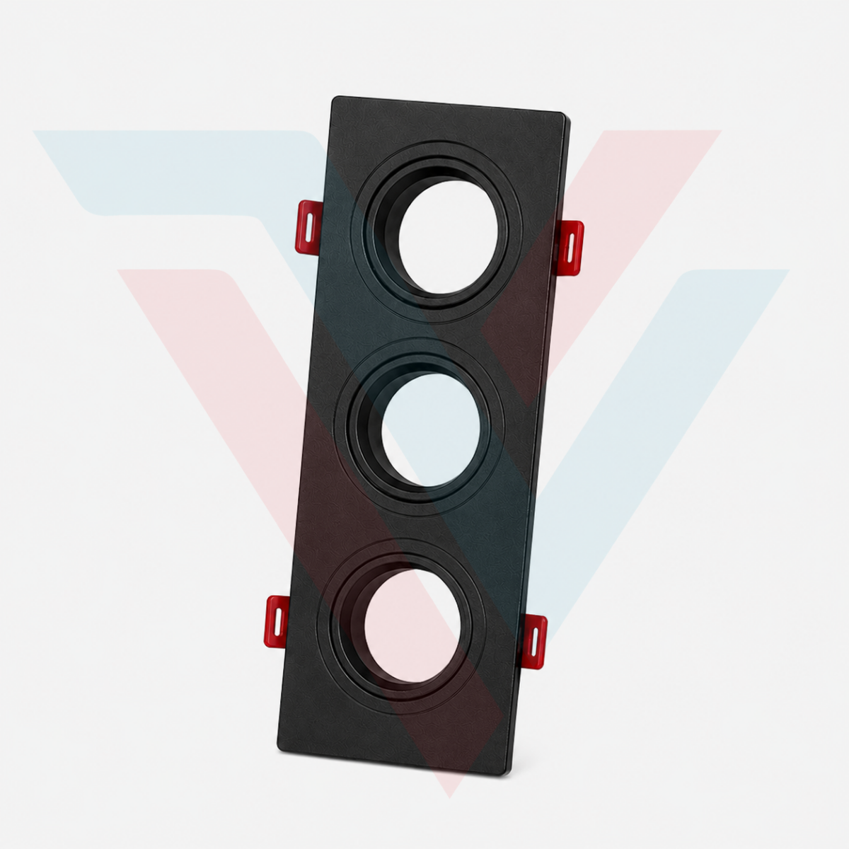 Support spot encastrable carré noir 3 trous pour éclairage intérieur