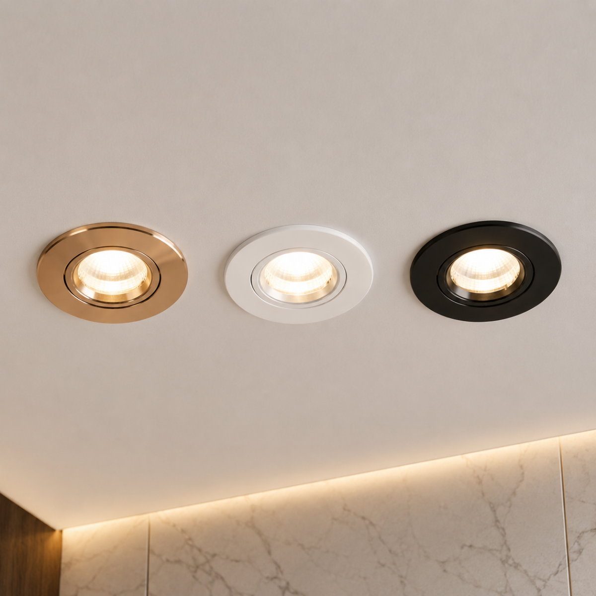 support spot rond trois couleurs blanc noir marron