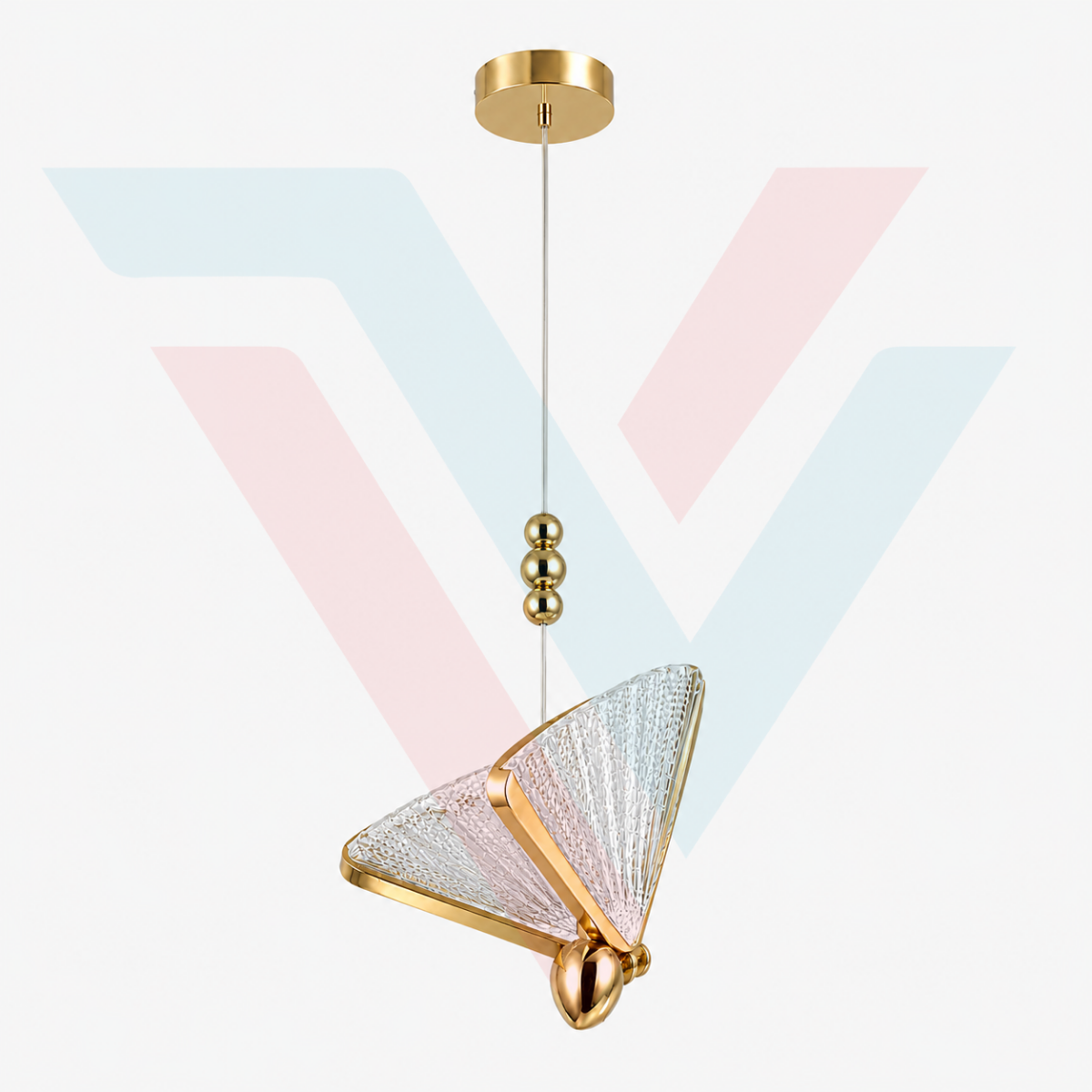 Suspension papillon dorée effet cristal avec design décoratif chic
