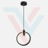 Suspension LED anneau moderne noire avec éclairage intégré