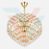 Lustre cristal doré style classique luxe avec pampilles décoratives