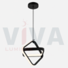 Suspension LED géométrique noire avec éclairage intégréSuspension LED géométrique noire avec éclairage intégré