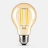 Ampoule LED A60 filament E27 avec verre ambré et lumière chaude