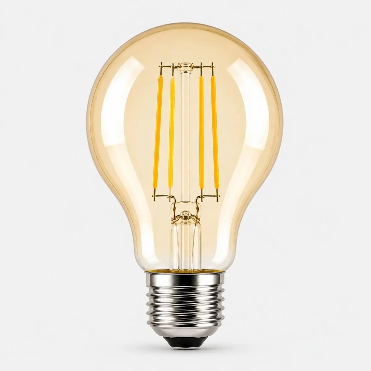 Ampoule LED A60 filament E27 avec verre ambré et lumière chaude