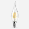 Ampoule LED flamme C35 4W transparente pour luminaire décoratif