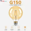 Ampoule G150 verre ambré lumière chaude