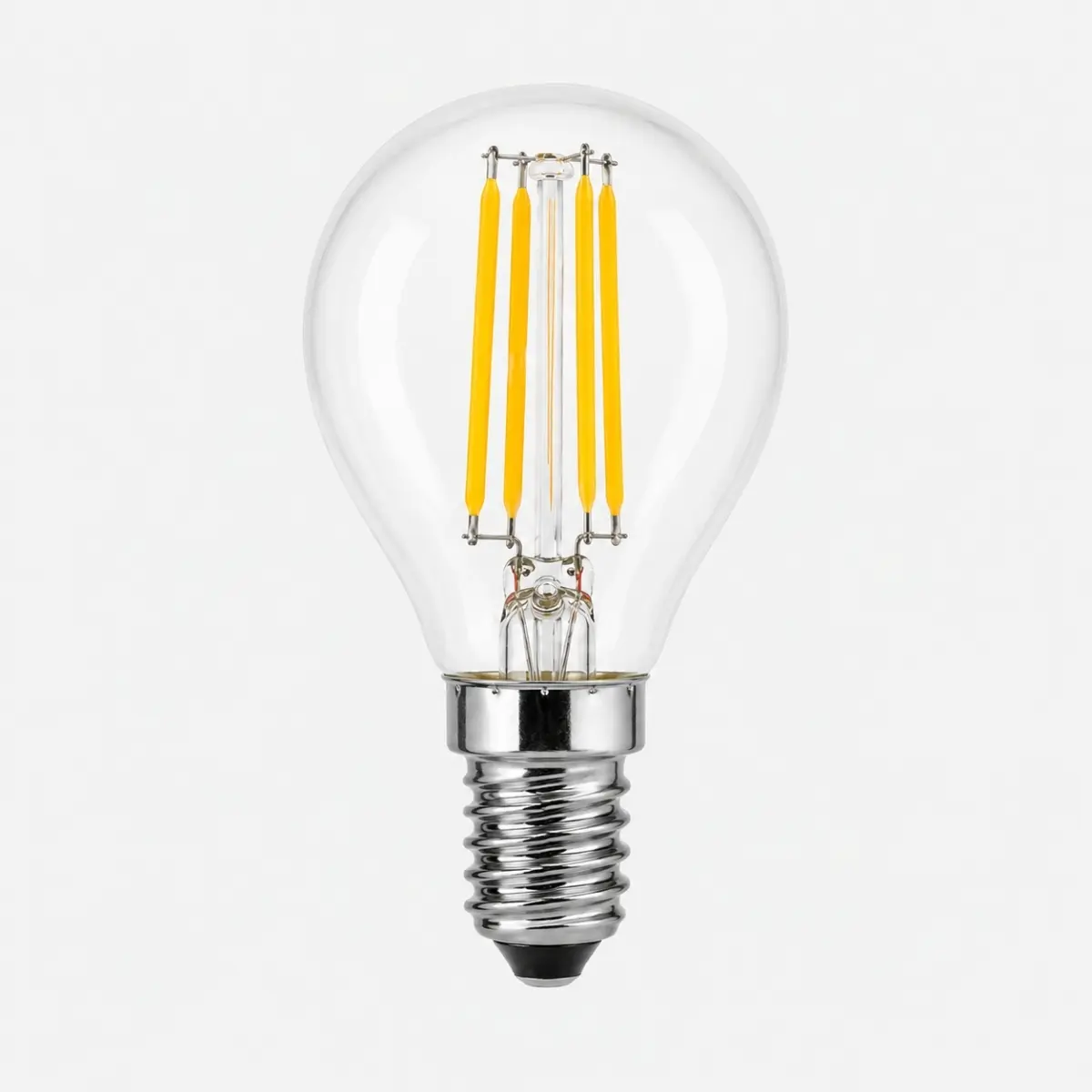 Ampoule LED G45 filament 4W en verre transparent avec culot E27