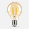 Ampoule LED G45 filament avec verre ambré et lumière chaude