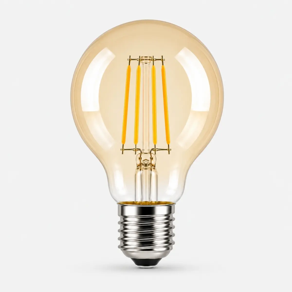 Ampoule LED G45 filament avec verre ambré et lumière chaude