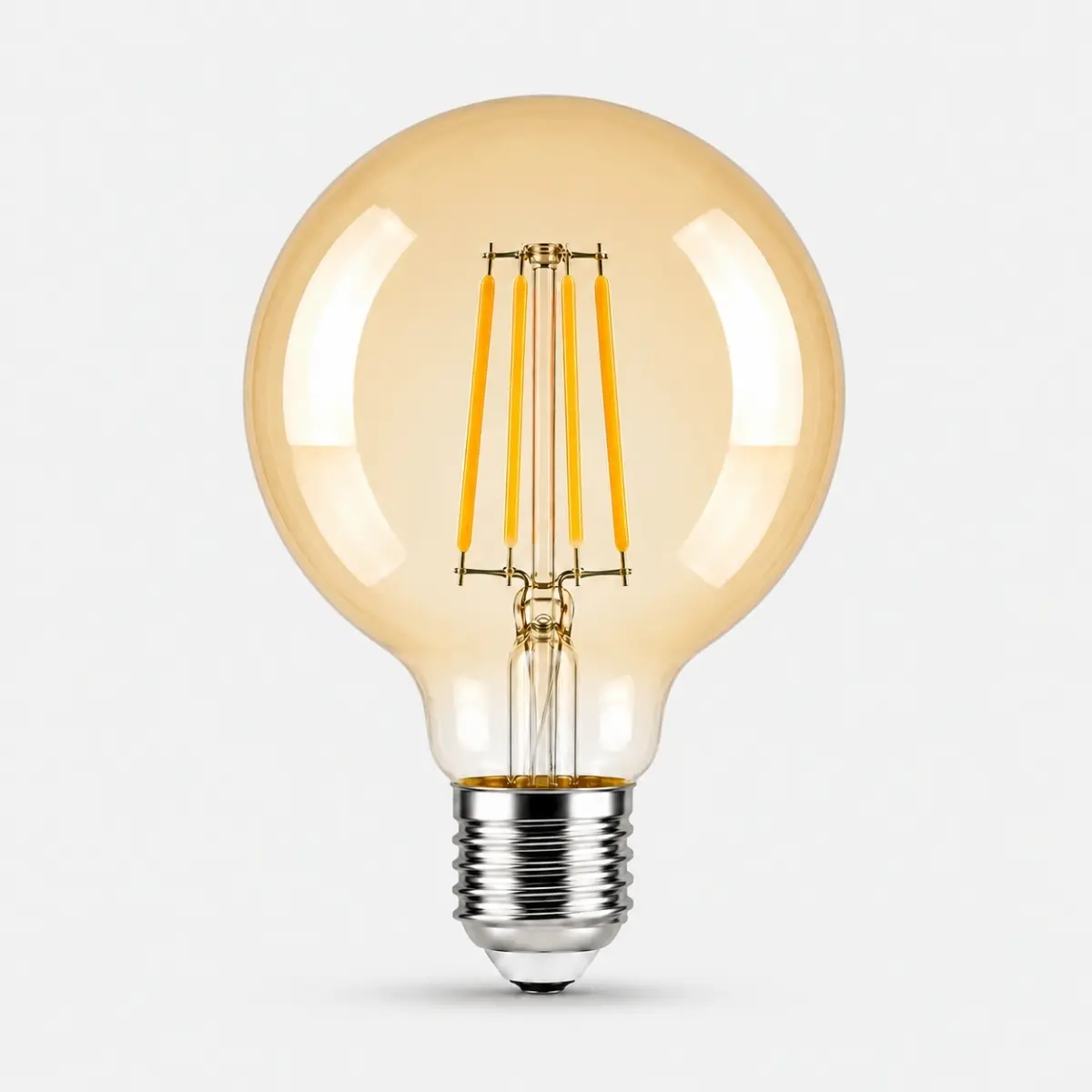 Ampoule LED G80 filament E27 avec verre ambré et lumière chaude