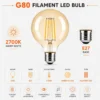 Ampoule LED G80 filament E27 2700K verre ambré pour éclairage décoratif