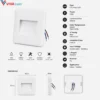 Fiche technique applique escalier LED blanche IP65 2.5W