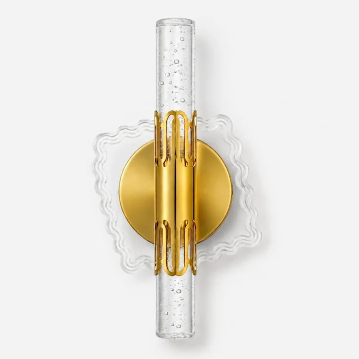 Applique murale dorée avec tube transparent pour chambre