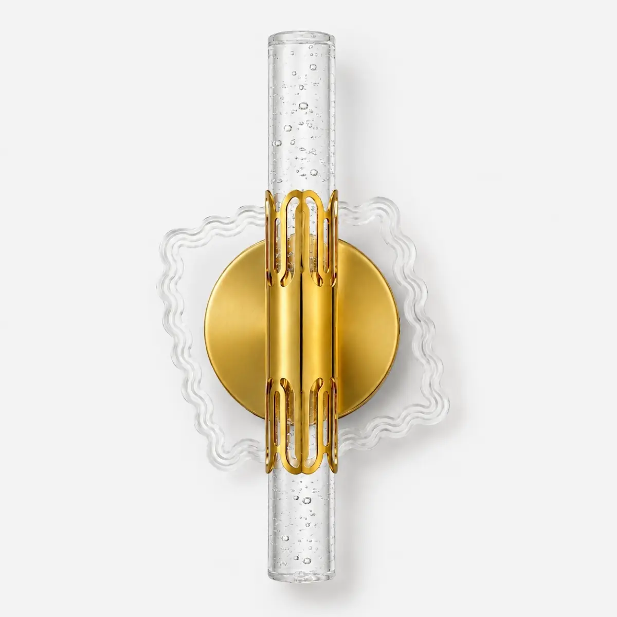 Applique murale dorée avec tube transparent pour chambre