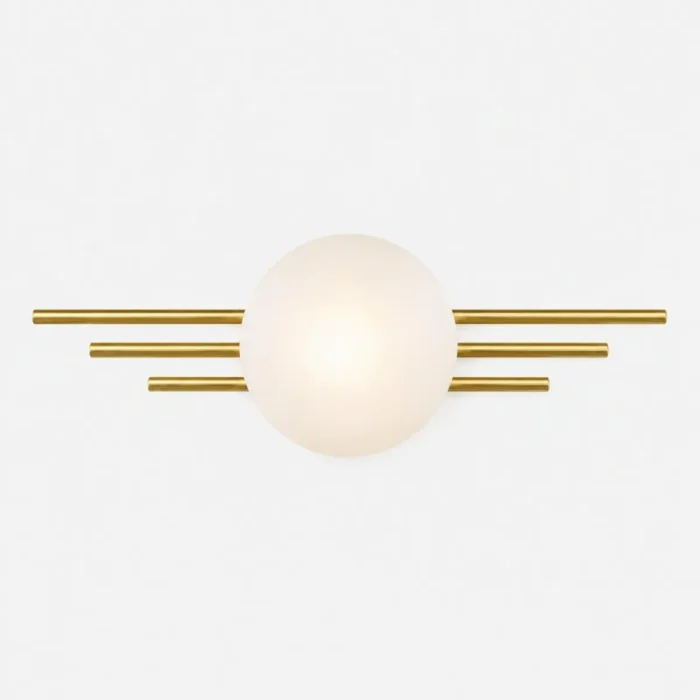 Applique murale dorée boule avec barres décoratives