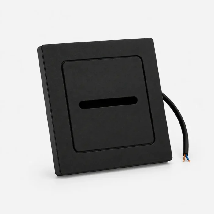 Applique murale encastrée LED carrée noire 3W IP65