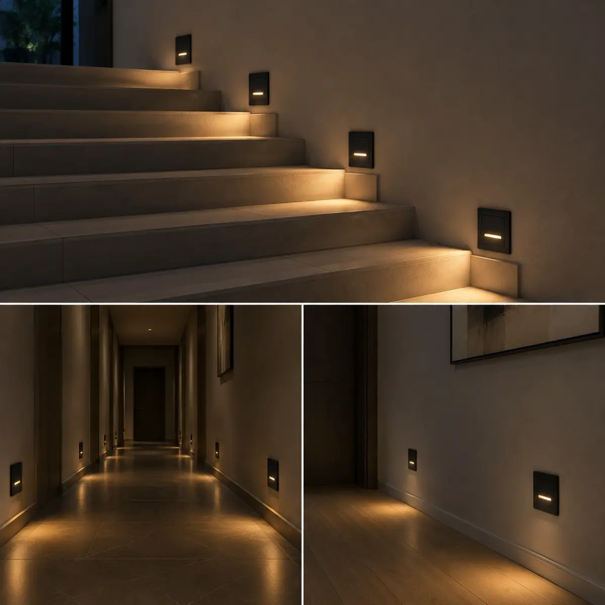 Applique murale encastrée LED pour escalier et couloir
