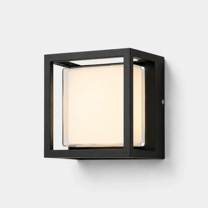 Applique murale extérieure cube noire vue produit