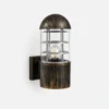 Applique murale extérieure lanterne LED noir doré vieilli pour façade