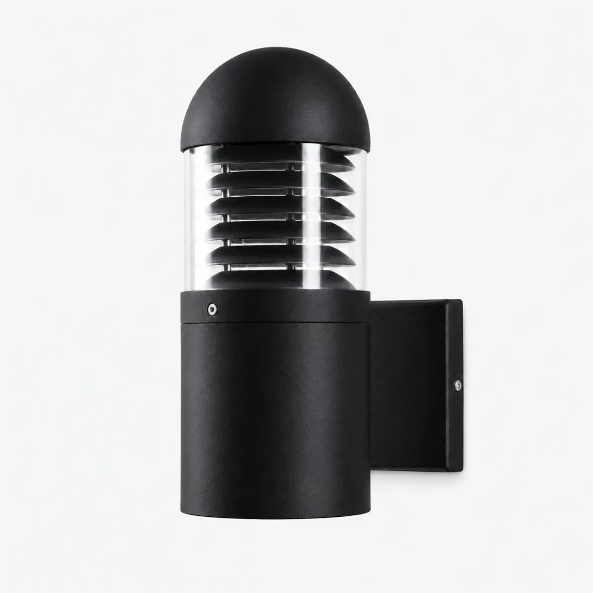 Applique murale extérieure LED noire cylindrique